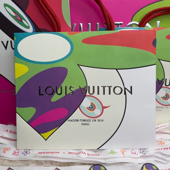 Louis Vuitton x Takashi Murakami Packaging: Ribbon, Tag, Paper Bag, Sticker Set - Picture 9 of 10